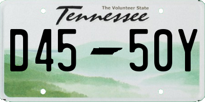 TN license plate D4550Y
