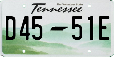 TN license plate D4551E