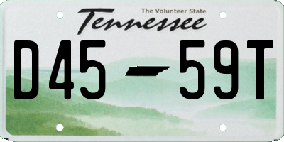 TN license plate D4559T