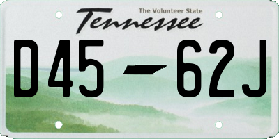 TN license plate D4562J