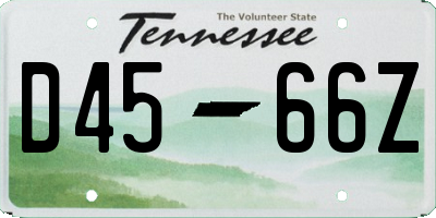 TN license plate D4566Z