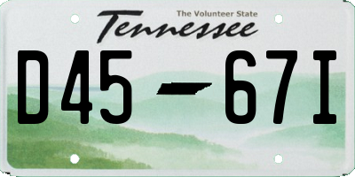 TN license plate D4567I