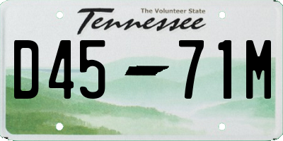 TN license plate D4571M