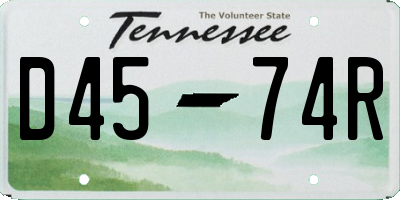 TN license plate D4574R