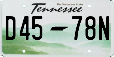 TN license plate D4578N