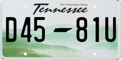TN license plate D4581U