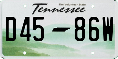 TN license plate D4586W