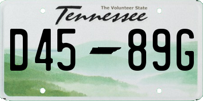 TN license plate D4589G