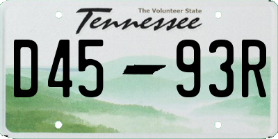 TN license plate D4593R