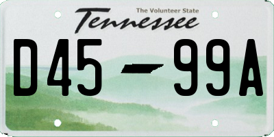TN license plate D4599A
