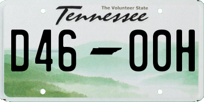 TN license plate D4600H