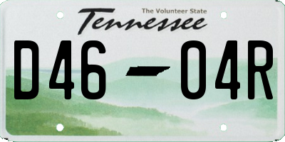 TN license plate D4604R