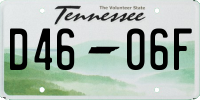 TN license plate D4606F