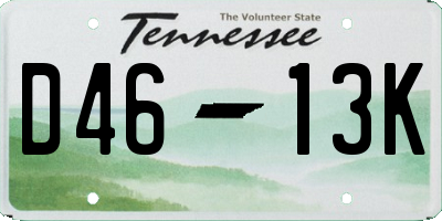 TN license plate D4613K