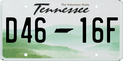 TN license plate D4616F