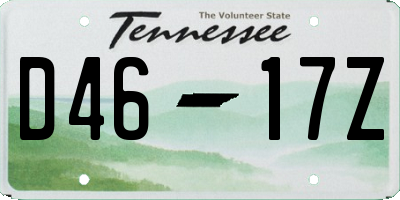 TN license plate D4617Z