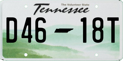 TN license plate D4618T