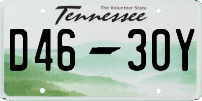 TN license plate D4630Y