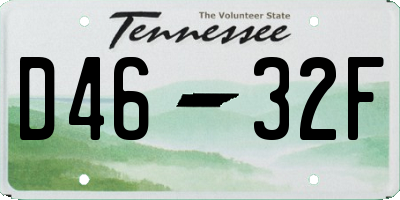 TN license plate D4632F