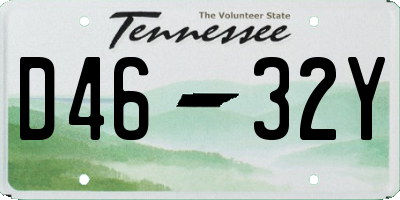 TN license plate D4632Y