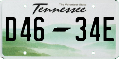 TN license plate D4634E