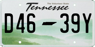 TN license plate D4639Y