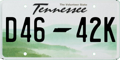 TN license plate D4642K