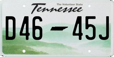 TN license plate D4645J
