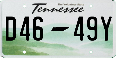 TN license plate D4649Y