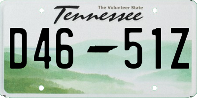 TN license plate D4651Z