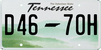 TN license plate D4670H