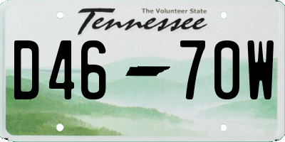 TN license plate D4670W