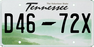 TN license plate D4672X