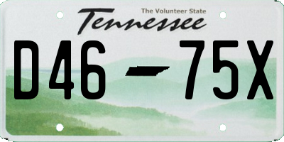 TN license plate D4675X