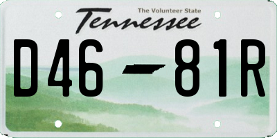 TN license plate D4681R