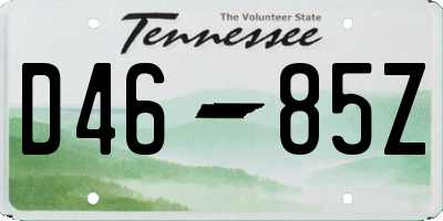 TN license plate D4685Z