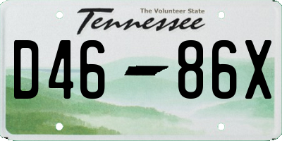 TN license plate D4686X