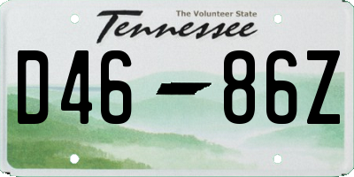 TN license plate D4686Z