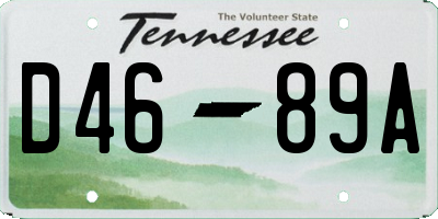 TN license plate D4689A