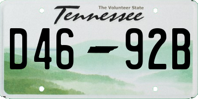 TN license plate D4692B