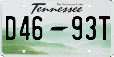 TN license plate D4693T