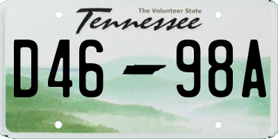 TN license plate D4698A