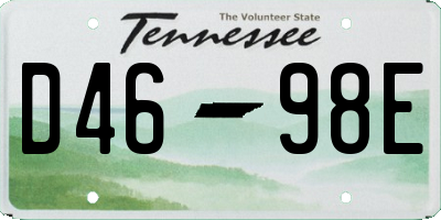 TN license plate D4698E