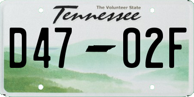 TN license plate D4702F