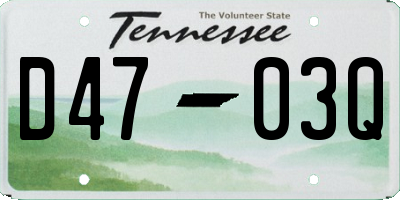 TN license plate D4703Q