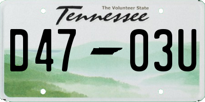 TN license plate D4703U