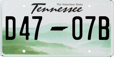 TN license plate D4707B