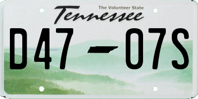 TN license plate D4707S