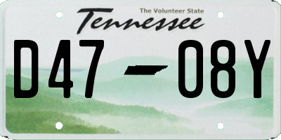 TN license plate D4708Y