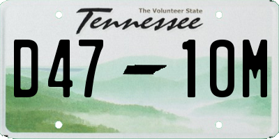 TN license plate D4710M